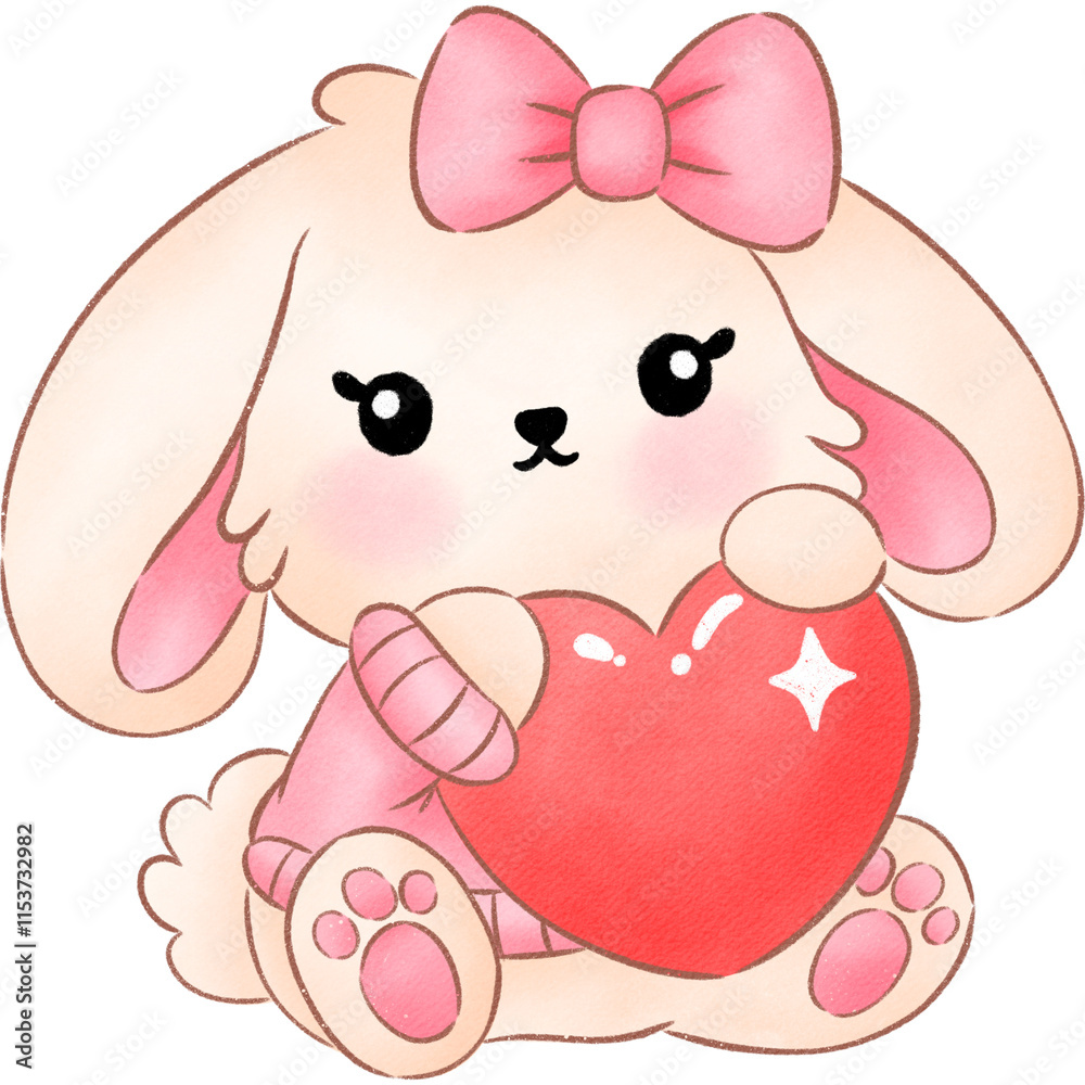 Cute Rabbit, Cartoon Bunny Illustration, Cute Character Animal Cute Rabbit, Cartoon Bunny Illustration, Cute Character Animal