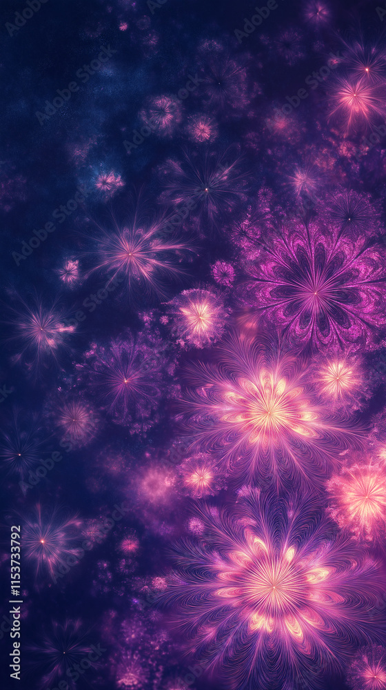 Display  firework purple Firework celebrate anniversary happy new year 2026, 4th of july holiday festival. Banner Purple firework night time National holiday. Violet firework New year 2025 festival.