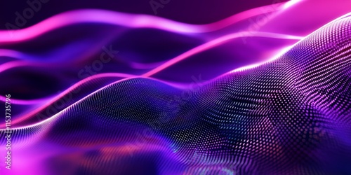 A contemporary digital design concept featuring an abstract holographic background highlighted by a striking purple gradient stripe, showcasing modern artistic innovation. photo