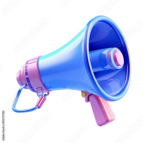 Megaphone icon 3d rendar isolated on transparent