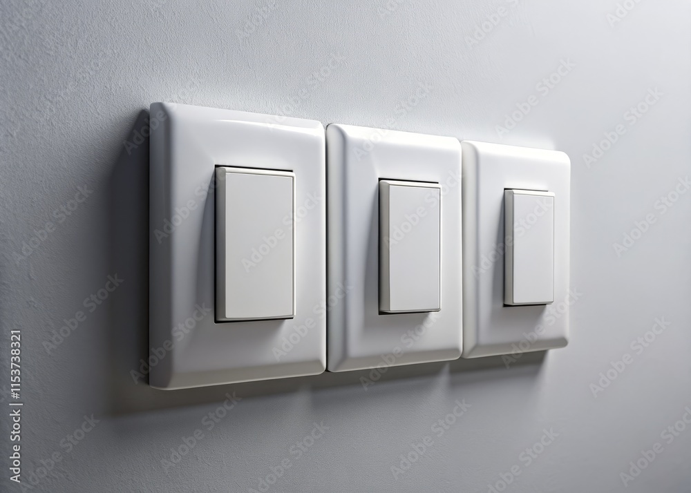 White Light Switches on Wall - Overhead View, Electrical Switch Plate, Home Improvement, Interior Design, Room Lighting White Light Switches on Wall - Overhead View, Electrical Switch Plate, Home Improvement, Interior Design, Room Lighting