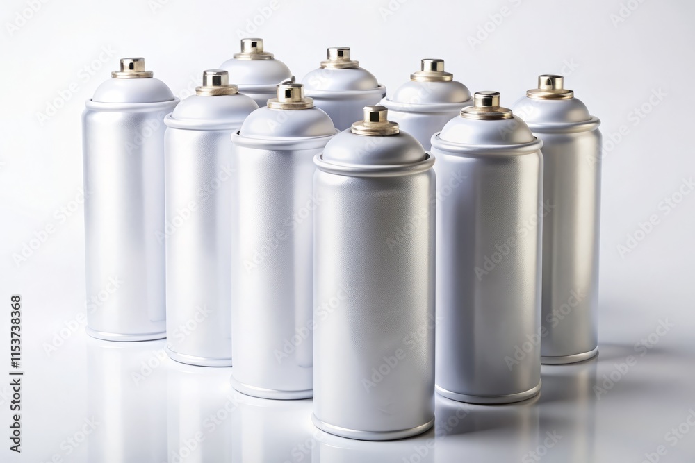 White Spray Paint Cans: Rule of Thirds Photography - Metal Aerosol Can Stock Photo White Spray Paint Cans: Rule of Thirds Photography - Metal Aerosol Can Stock Photo