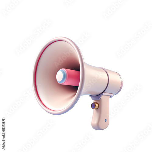 Megaphone icon 3d rendar isolated on transparent
