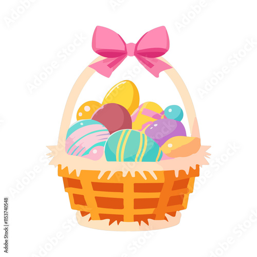 easter eggs in basket
