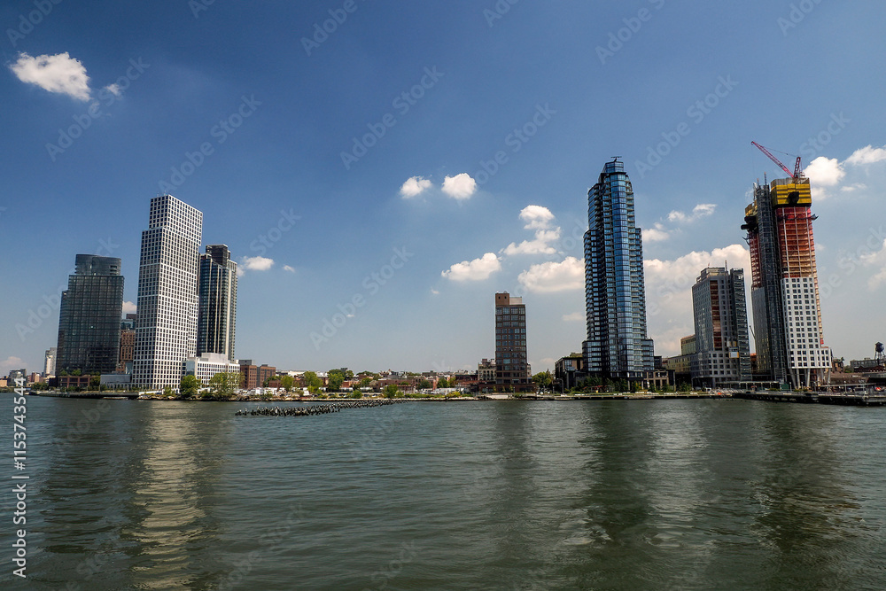 new york manhattan view from East river new york manhattan view from East river