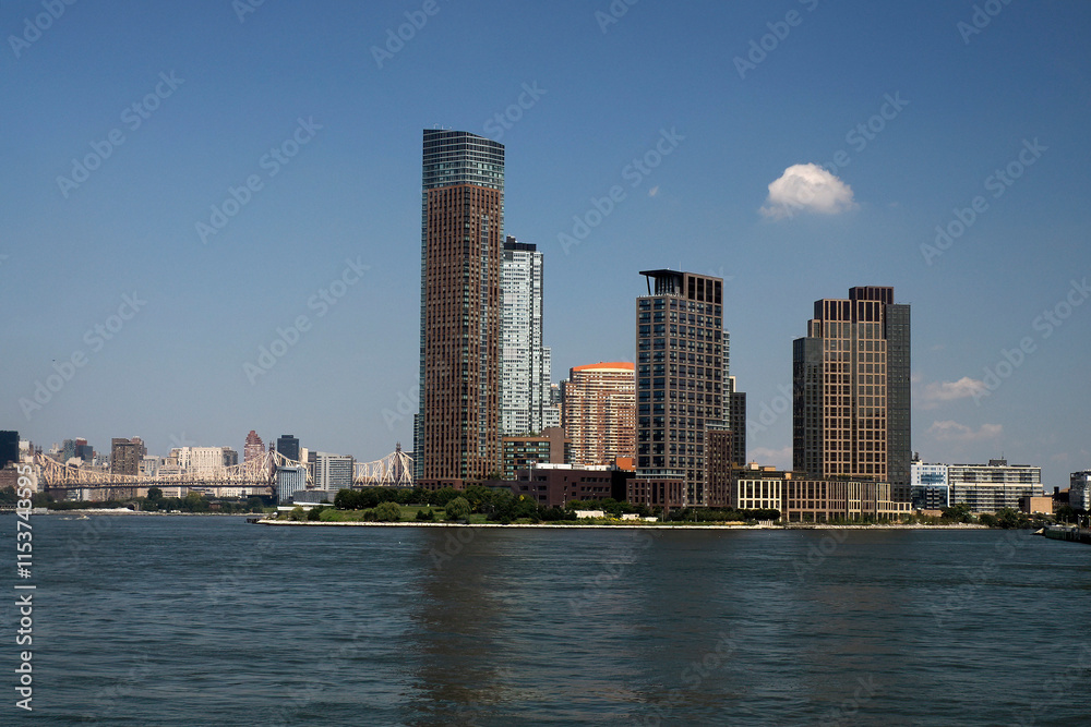 new york Queens view from East river new york Queens view from East river