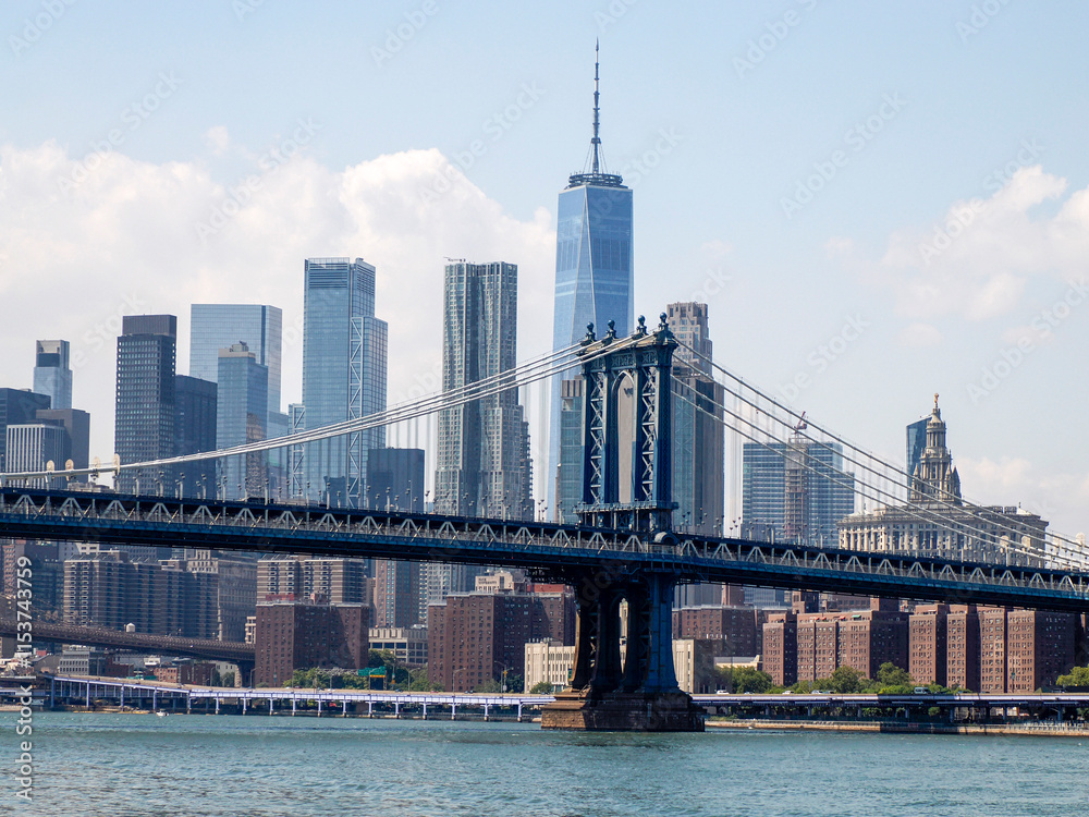 Manhattan bride new york manhattan view from East river Manhattan bride new york manhattan view from East river