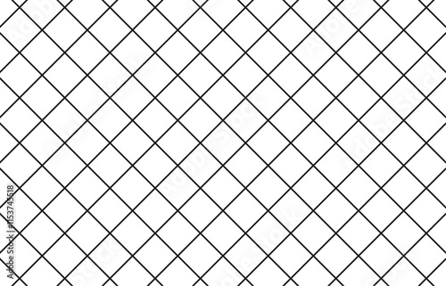 シンプルな斜め格子柄（黒）、チェック、背景素材、白黒