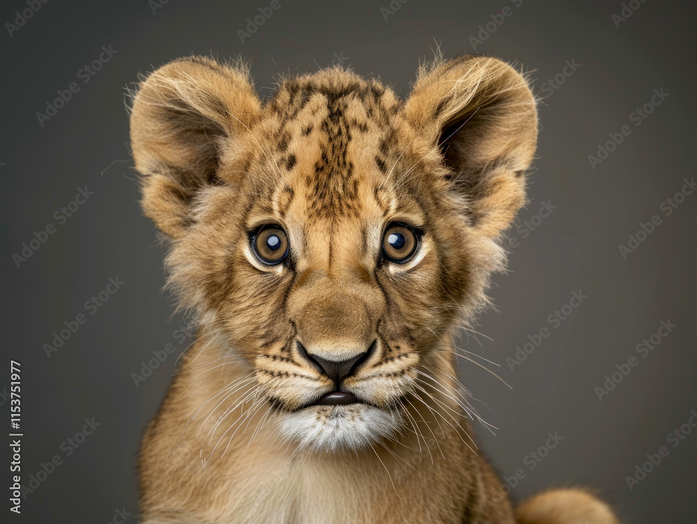 Fototapeta premium Close-up portrait of an adorable tiger cub
