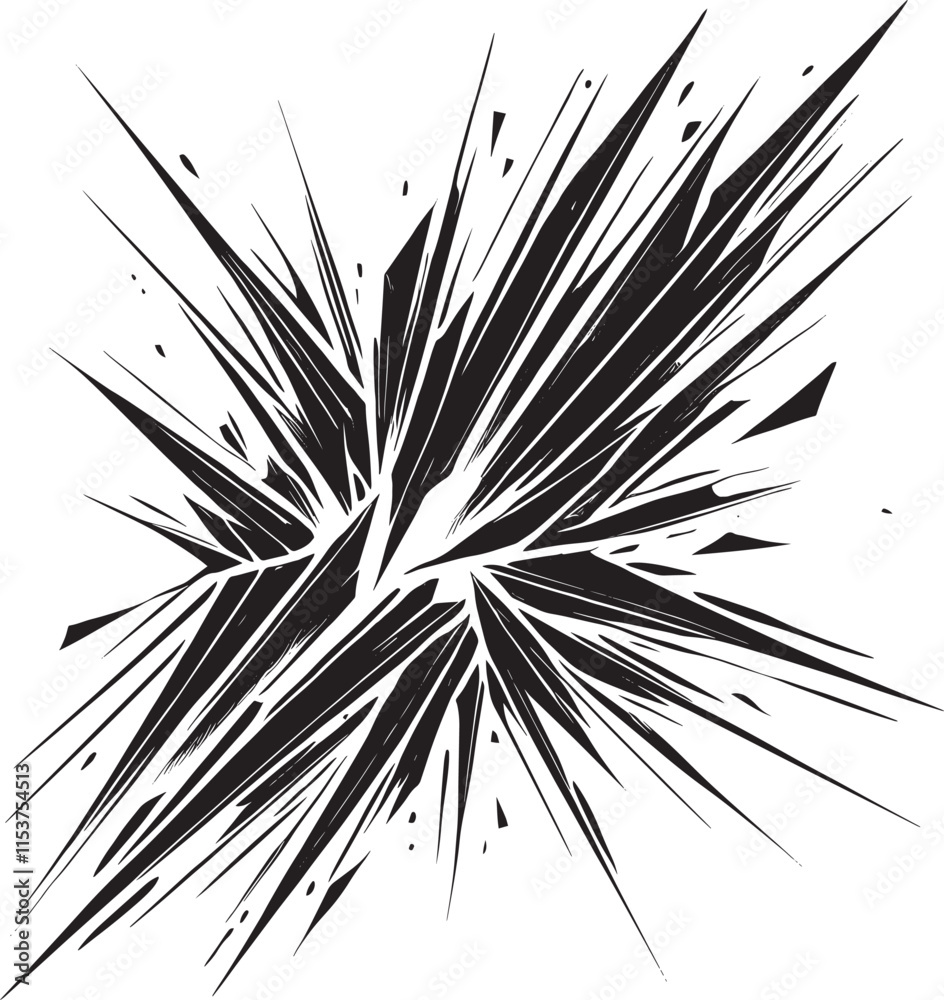 Fototapeta premium Glass Crack shape element silhouette vector illustration isolated on a white background