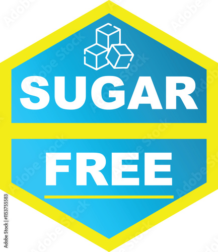 Sugar free label, sugar free icon, sugar free sticker