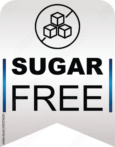 Sugar free label, sticker design for zero sugar products