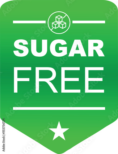 Sugar free label, sticker, vector design