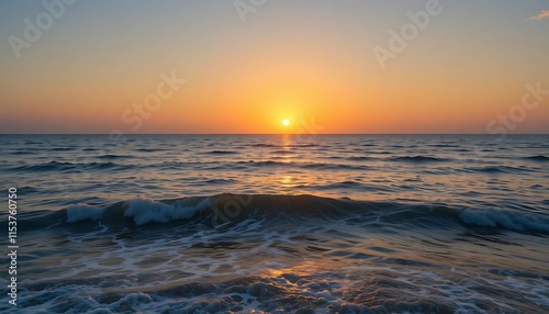 Ocean Waves Sunset Golden Hour Sea