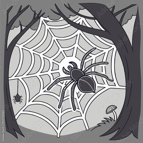 Tarantula lurking in its nest, waiting patiently for prey, showcasing nature's stealth and precision.