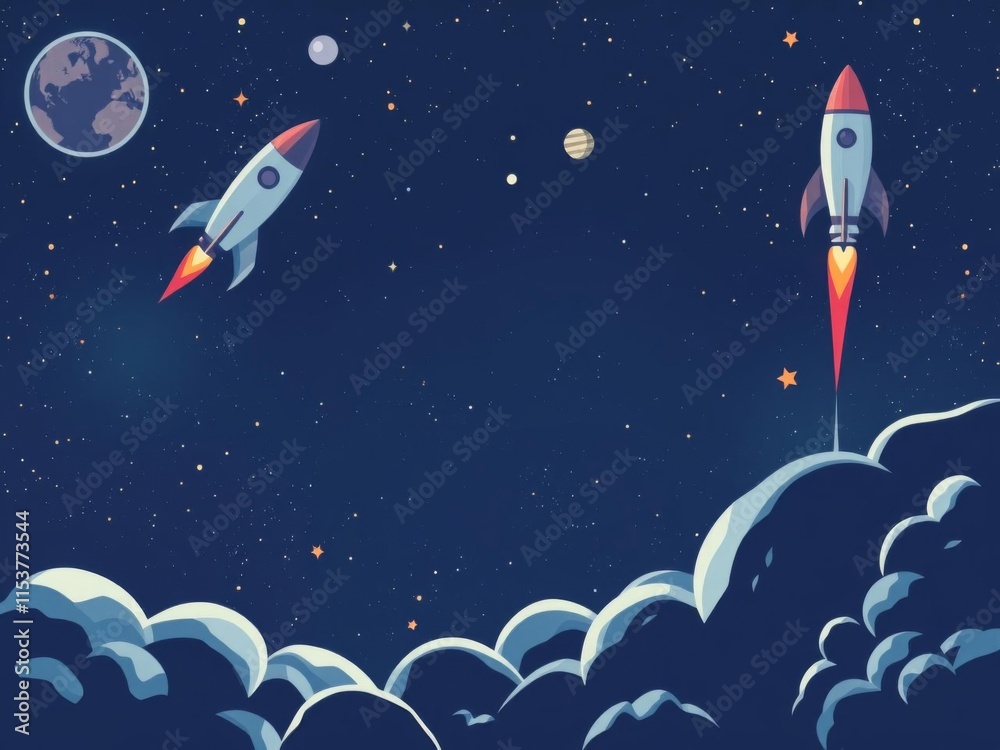 Set of colorful banner templates with space and universe theme, featuring planets, galaxies, rockets, and astronauts in vector illustration format, design, galaxies, universe Set of colorful banner templates with space and universe theme, featuring planets, galaxies, rockets, and astronauts in vector illustration format, design, galaxies, universe