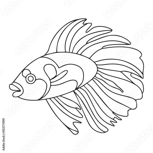 beautiful betta fish vector illustration