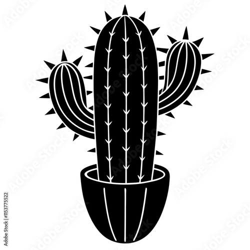 cactus illustration on white background