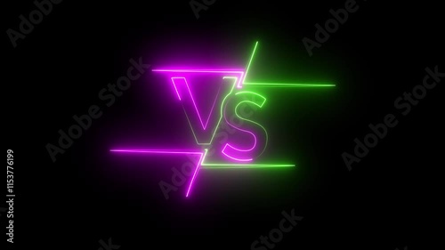 Wallpaper Mural sport, team, v, versus, versus neon, victory, vs, vs neon boxing, Animation of the confrontation. Neon animation VS on VS versus bars neon animated on black background versus match Animation. Torontodigital.ca