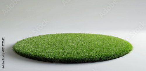 
A round, empty grass field for product presentation, isolated on a transperent background. photo