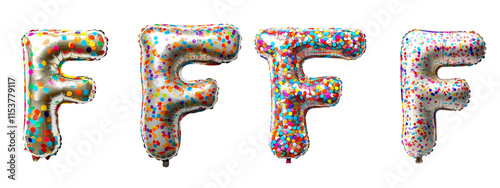 Colorful balloon letters create vibrant decor.,transparent background photo