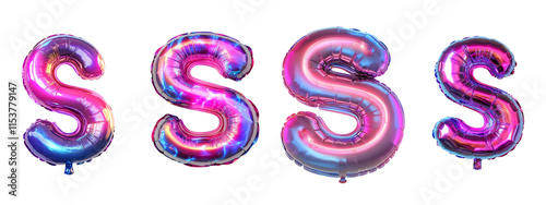 Colorful balloon letters for celebrations.,transparent background photo