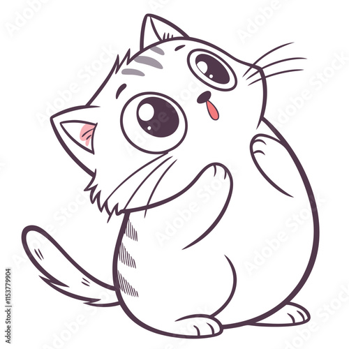 vector a chubby kitten