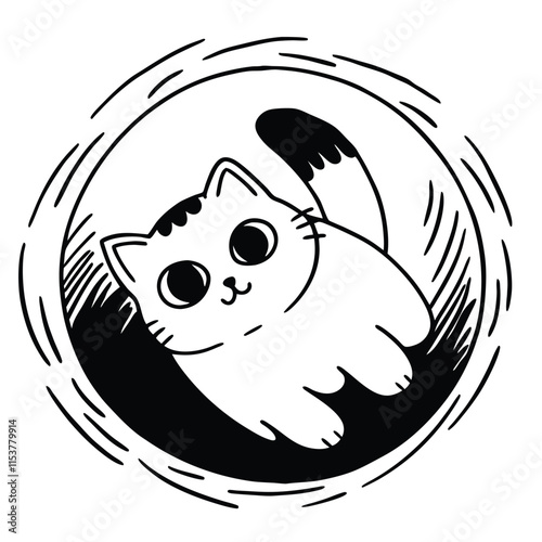 vector a chubby kitten