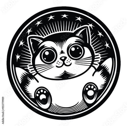 vector a chubby kitten