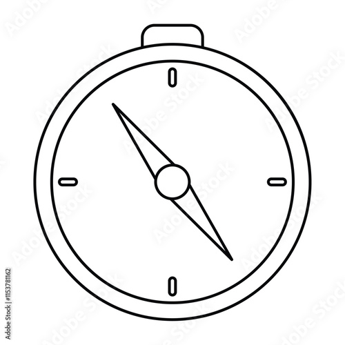 Compass line art vector illustration, compass outline line icon, compass clip art, route and navigation