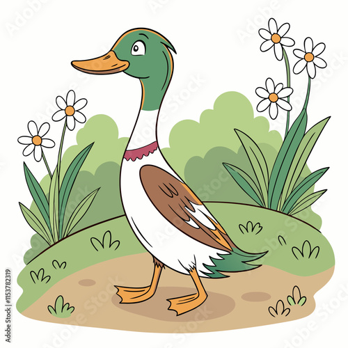 Indian Runner Duck walking gracefully, showcasing its unique upright posture and sleek appearance.