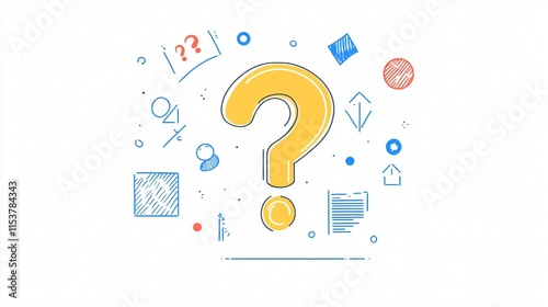 Professional Question Mark Icon Outline Vector for Text and Design Elements