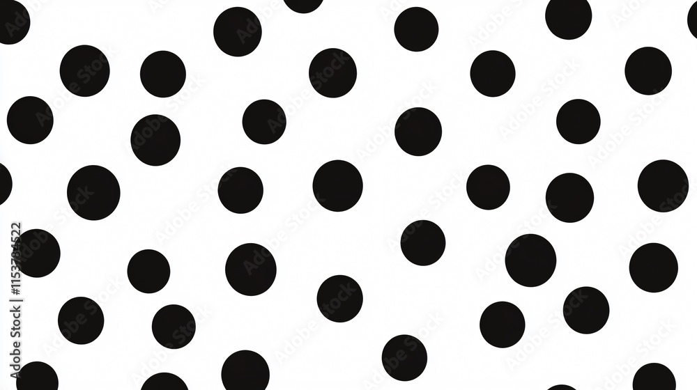 Sleek Black Polka Dot Seamless Pattern Vector Design Element for Projects