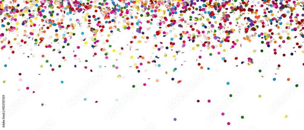 Colorful confetti falling on transparent background Colorful confetti falling on transparent background