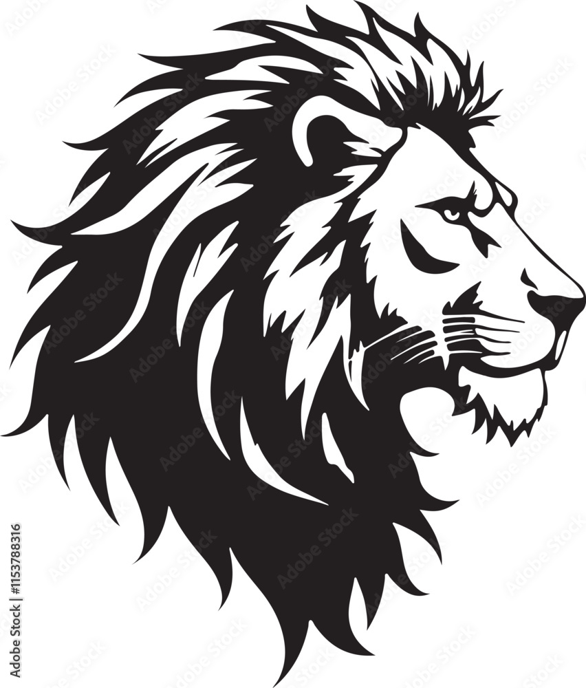 Obraz premium lion head vector illustration