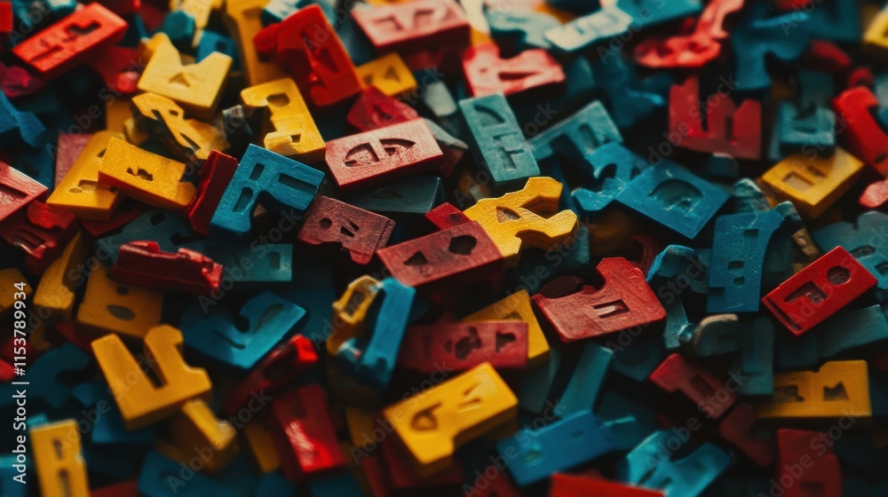 Naklejka premium Colorful Plastic Letters on a Vibrant Background