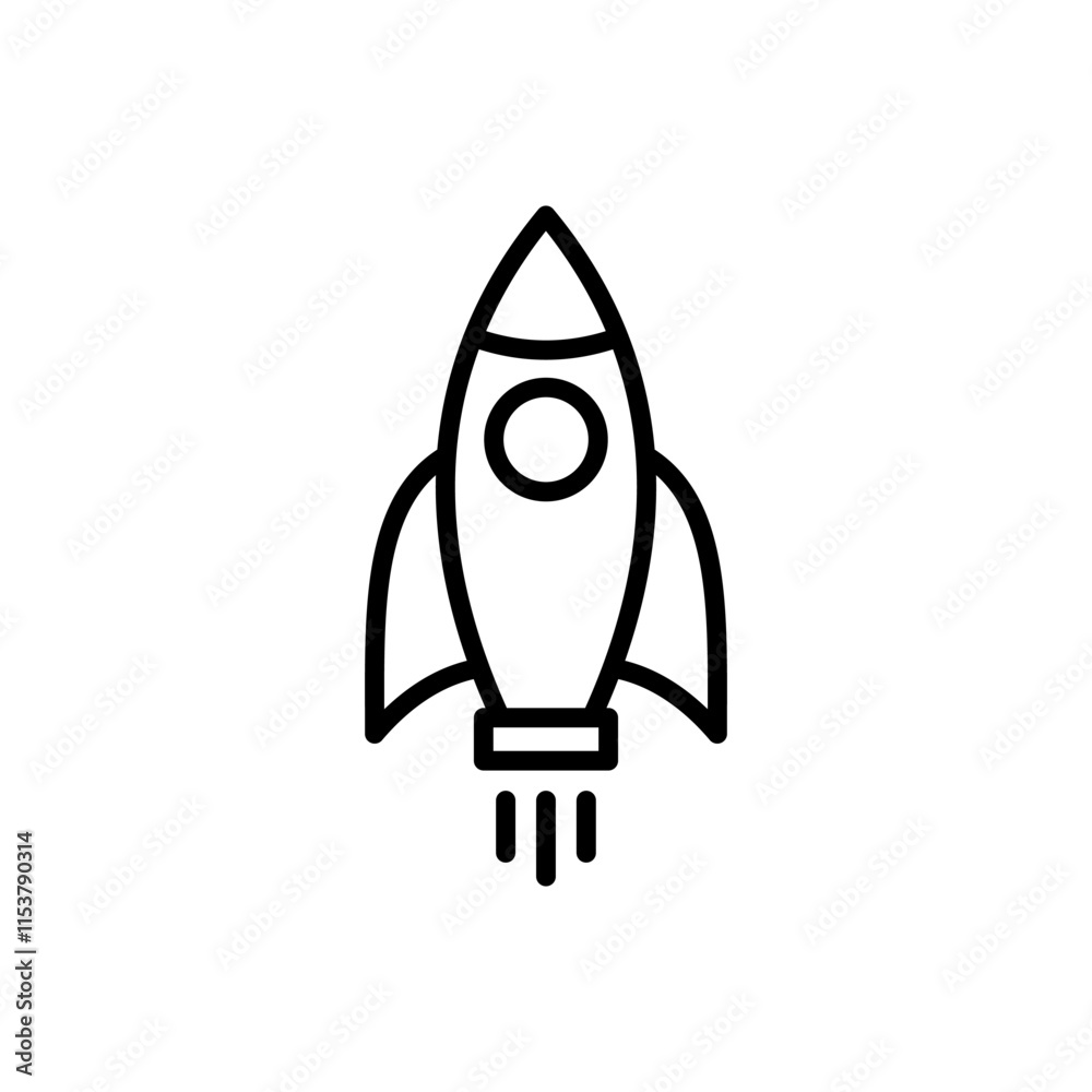 Rocket icon vector. Startup sign and symbol. rocket launcher icon Rocket icon vector. Startup sign and symbol. rocket launcher icon
