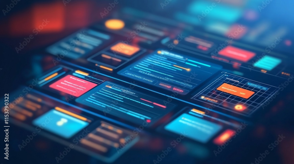 Engaging Learning Interface with Bright Colors and Overlays Engaging Learning Interface with Bright Colors and Overlays