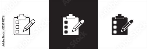 Task icon. Job icon. Icons compatible for checklist, work, document, file, assignment, appointment, to do, list, accounting, business and management.