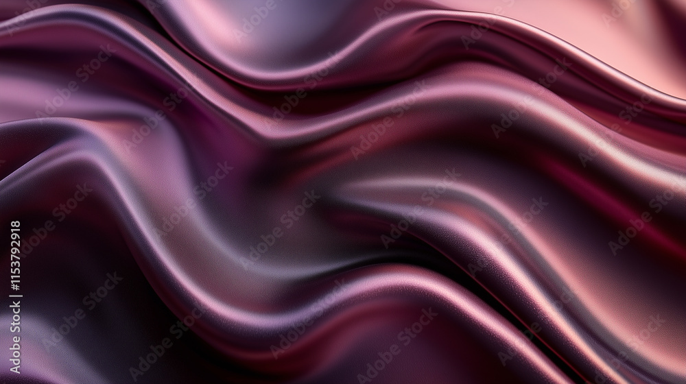 Obraz premium Opulent deep burgundy silk satin with smooth line stripes and a glossy, gradient shine