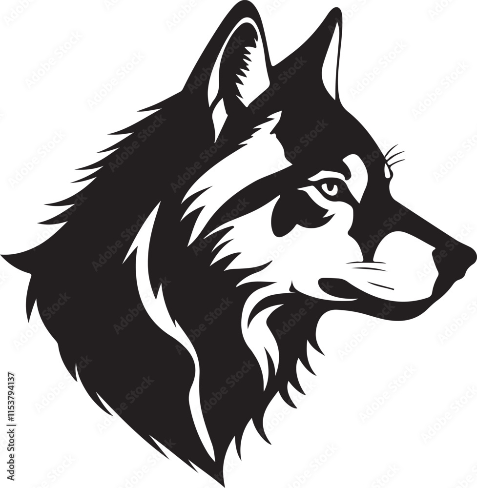 Obraz premium vector illustration of wolf head