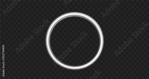 Light circle white swirl. Curved white line light effect. Darkening of the moon. Flash vector semicircle and spark light effect. Podium, radial platform.	
