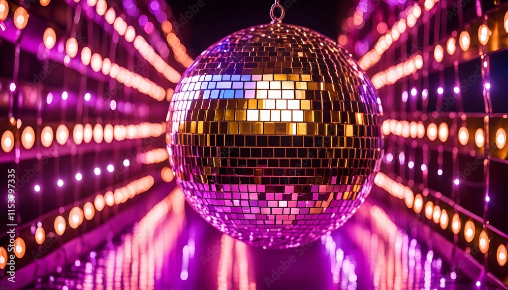 Obraz premium Disco Ball in a Tunnel of Lights