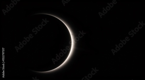 Long exposure capture of a solar half eclipse in outer space