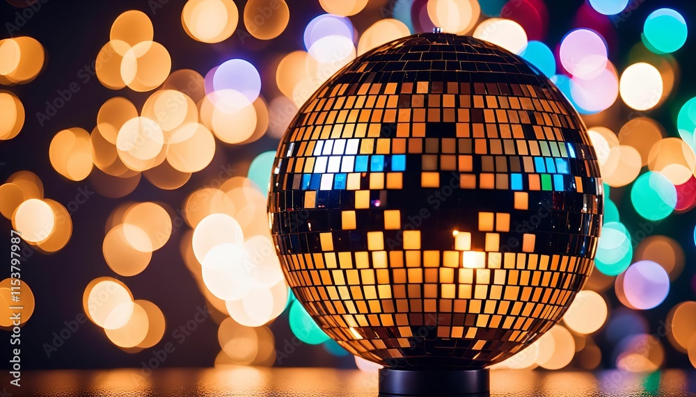 Obraz premium Disco Ball With Bokeh Lights
