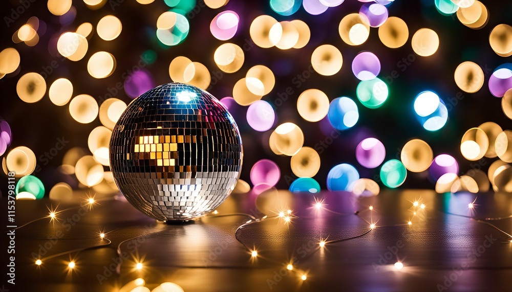 Fototapeta premium Disco Ball with Festive Lights