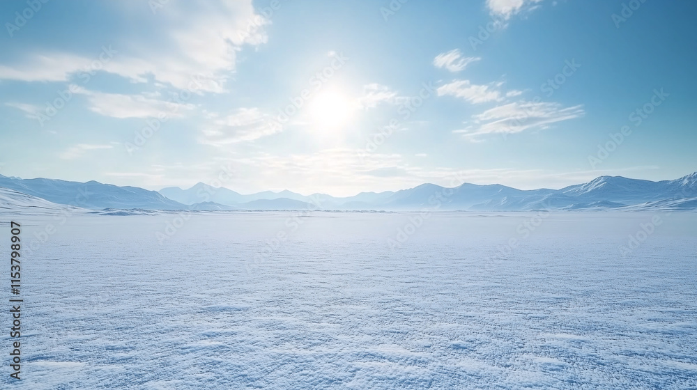 Fototapeta premium snow mountains and empty snowland background