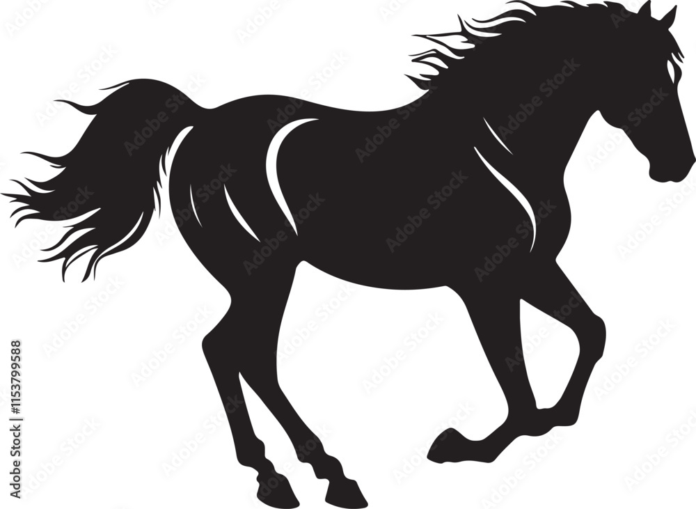 Obraz premium horse silhouette isolated on white