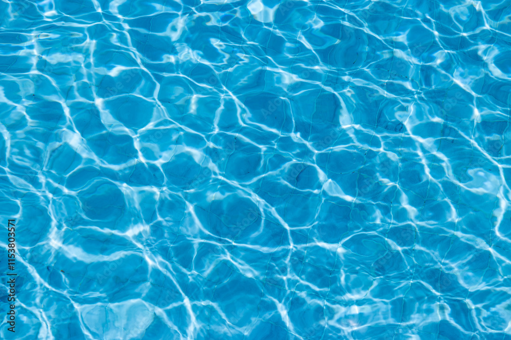 Blue Water Pool Surface with Sunlight Reflections Blue Water Pool Surface with Sunlight Reflections
