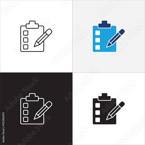 Task icon. Job icon. Icons compatible for checklist, work, document, file, assignment, appointment, to do, list, accounting, business and management.